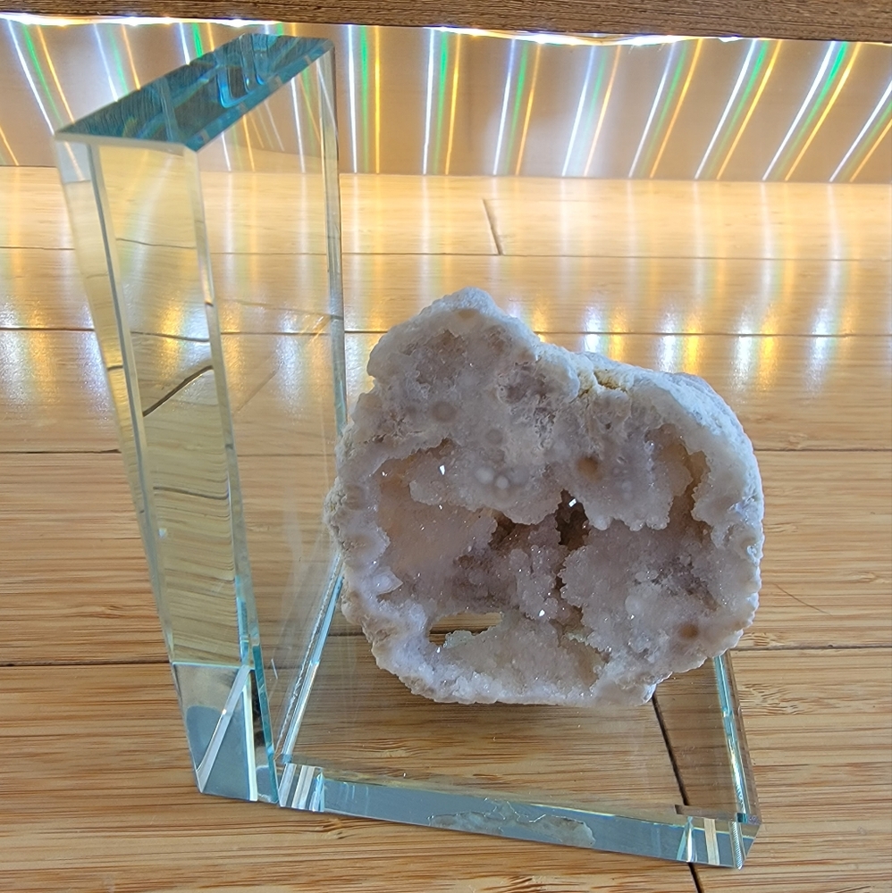 Crystal Geode & Glass Bookend